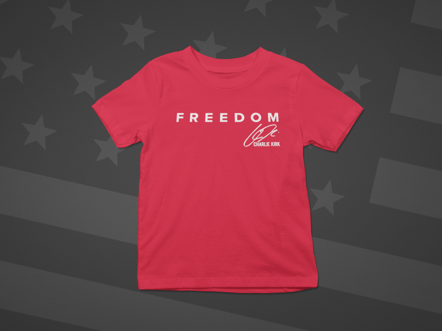 T-Shirt - Freedom in Red – Charlie Kirk Tribute