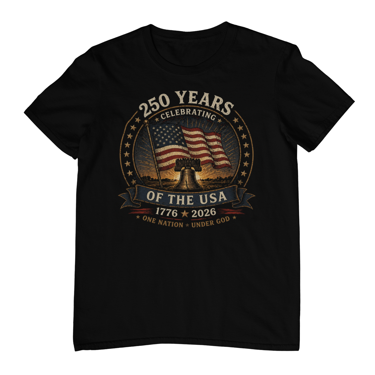 250 Years of Freedom – One Nation Under God Liberty Bell Anniversary Shirt