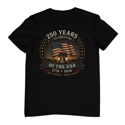 250 Years of Freedom – One Nation Under God Liberty Bell Anniversary Shirt