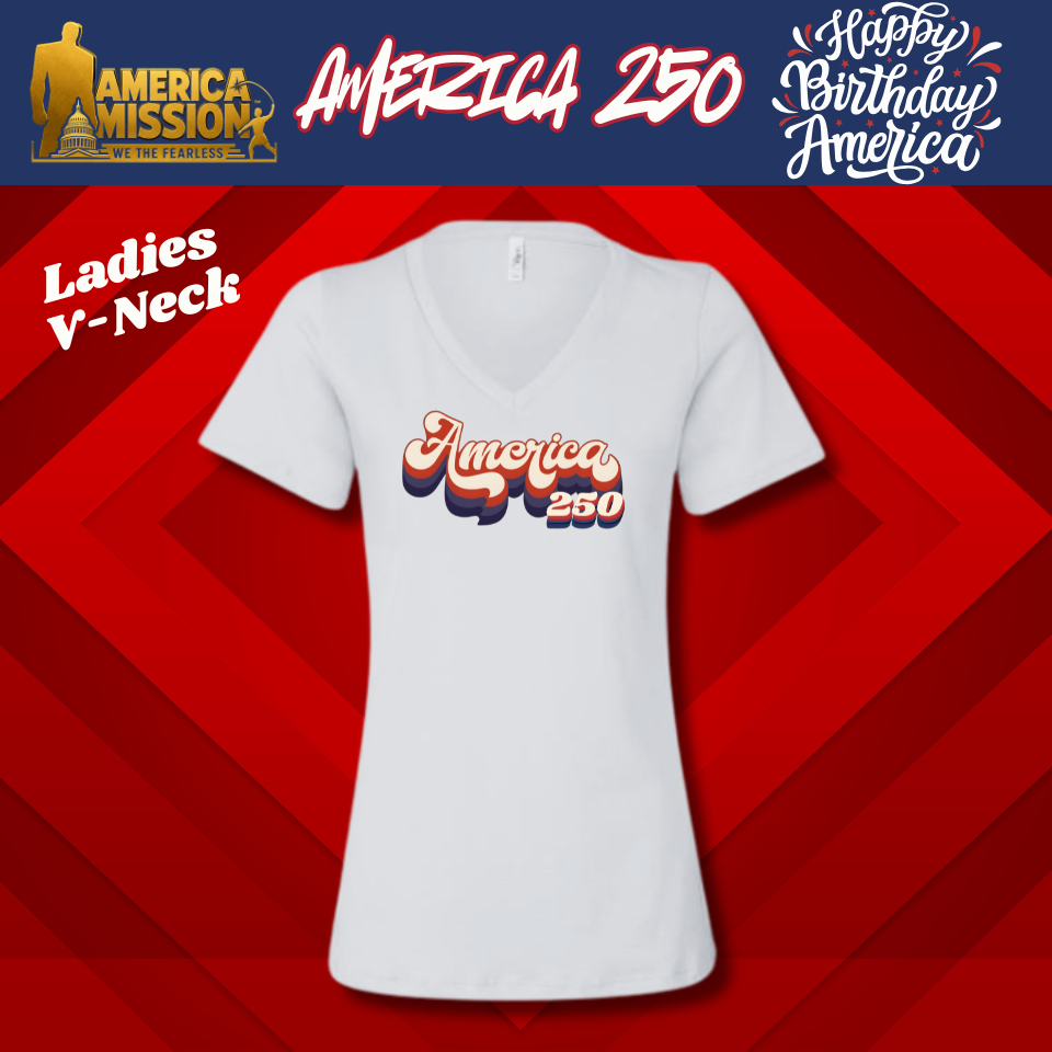 America 250 Retro Ladies V-Neck