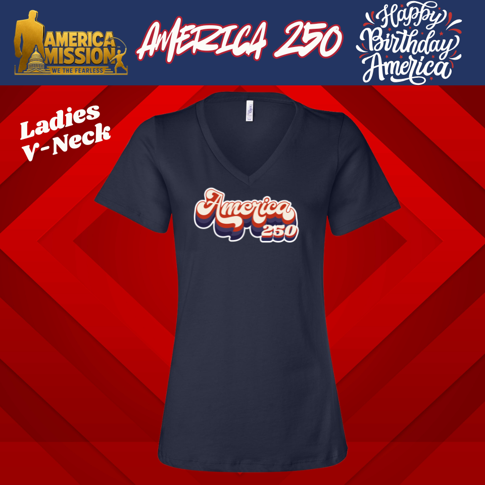 America 250 Retro Ladies V-Neck