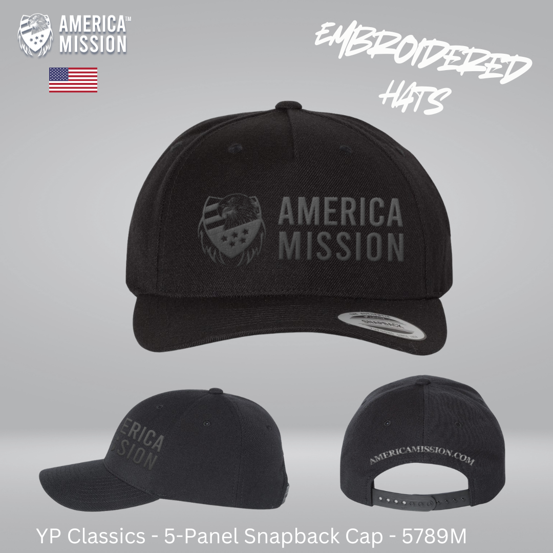 Embroidered "America Mission Logo" Snapback Hat