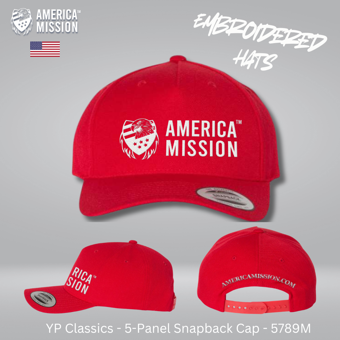 Embroidered "America Mission Logo" Snapback Hat