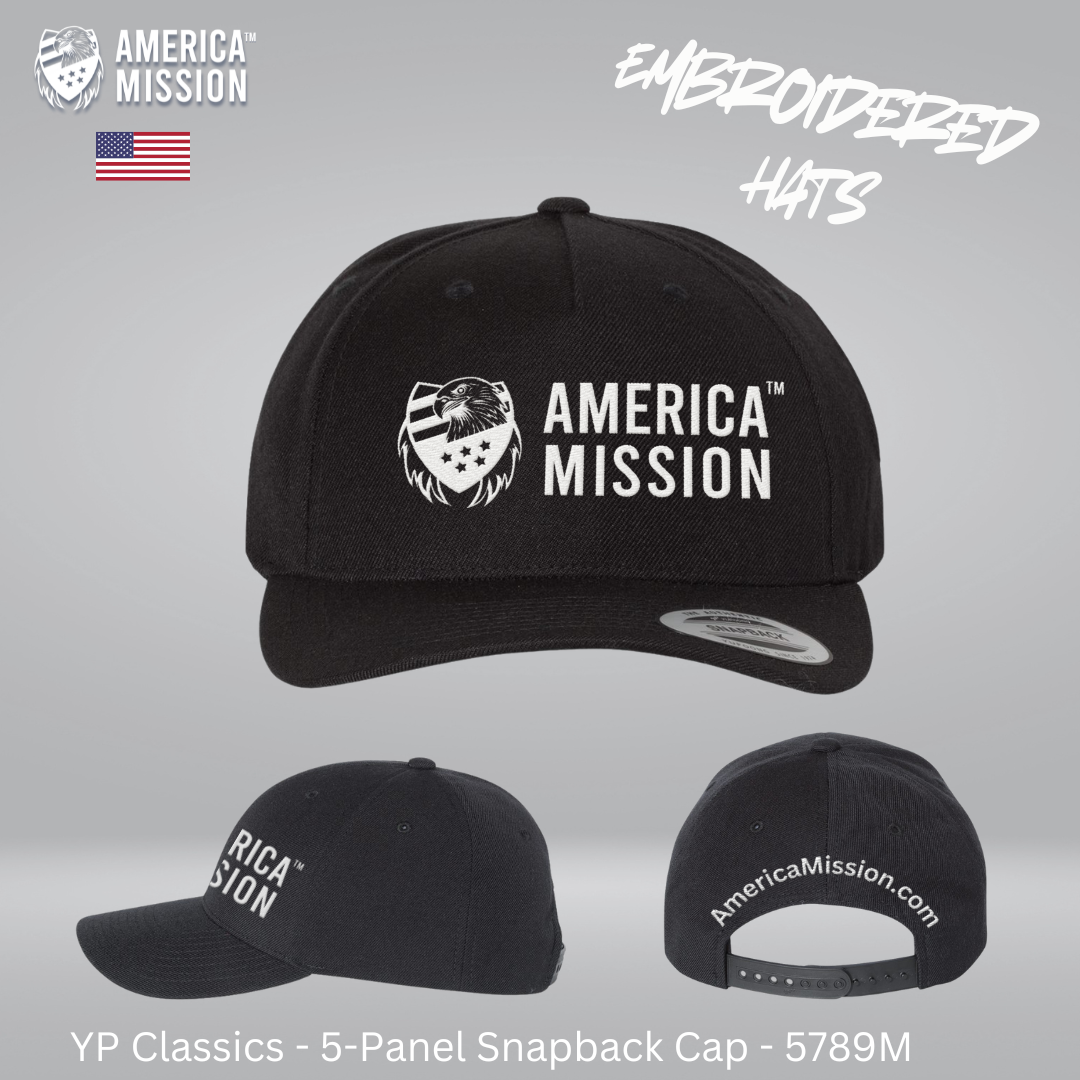 Embroidered "America Mission Logo" Snapback Hat