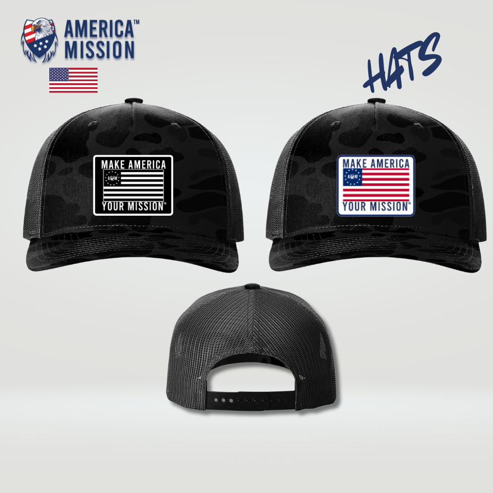 AM Betsy Ross Trucker Camo Hats