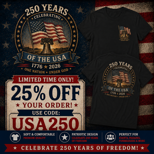 250 Years of Freedom – One Nation Under God Liberty Bell Anniversary Shirt