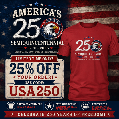 America 250 Semiquincentennial Patriotic Tee