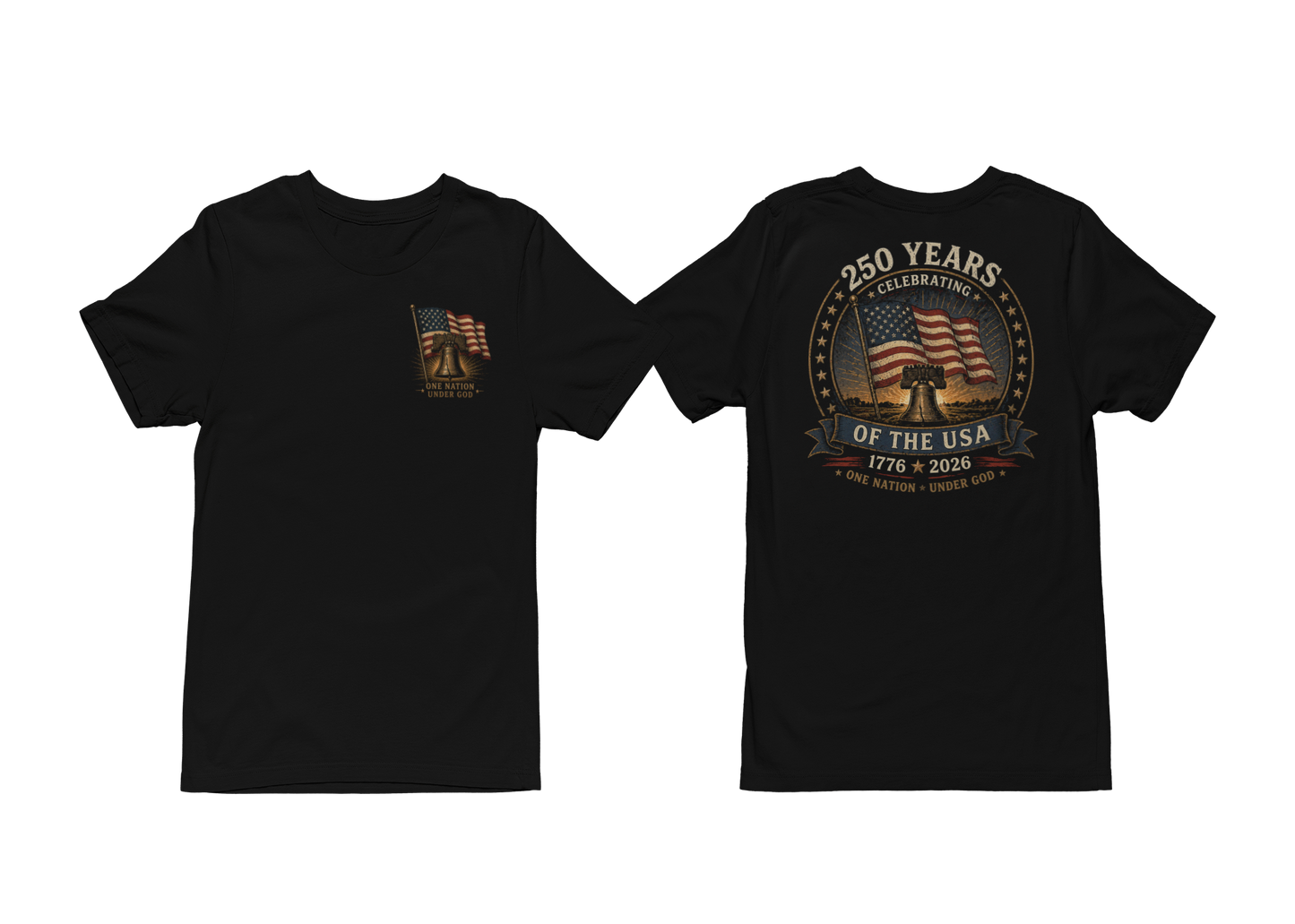250 Years of Freedom – One Nation Under God Liberty Bell Anniversary Shirt