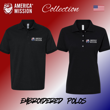 Embroidered America Mission Logo Polo