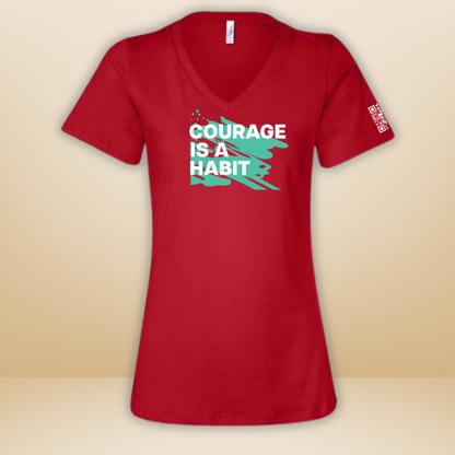 Courage Is A Habit Graffiti Women's V-Neck