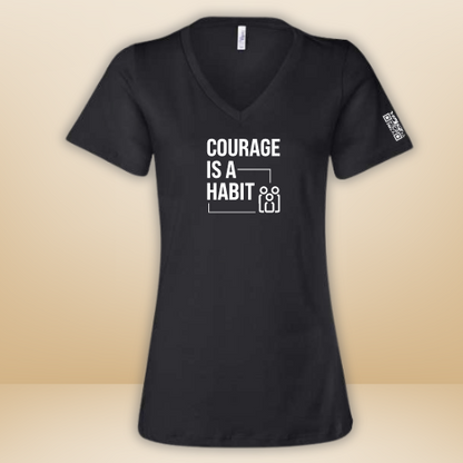 Courage Is A Habit Logo Women's V-Neck