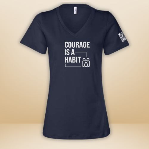 Courage Is A Habit Logo Women's V-Neck