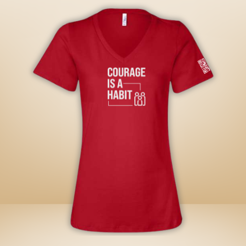 Courage Is A Habit Logo Women's V-Neck