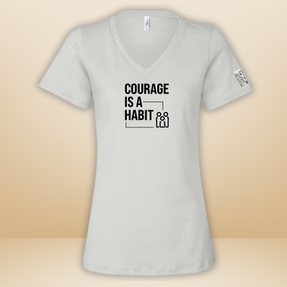 Courage Is A Habit Logo Women's V-Neck