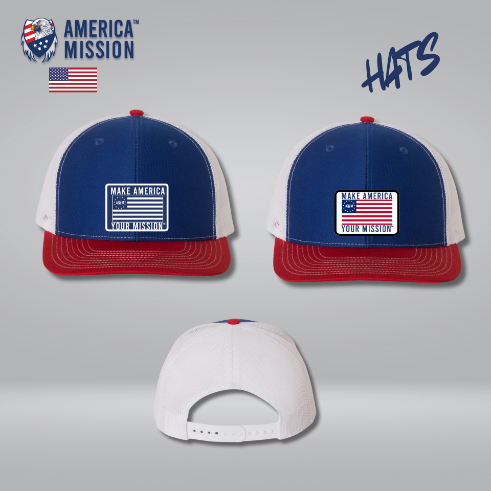 AM Betsy Ross Trucker Camo Hats