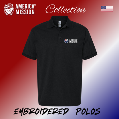 Embroidered America Mission Logo Polo