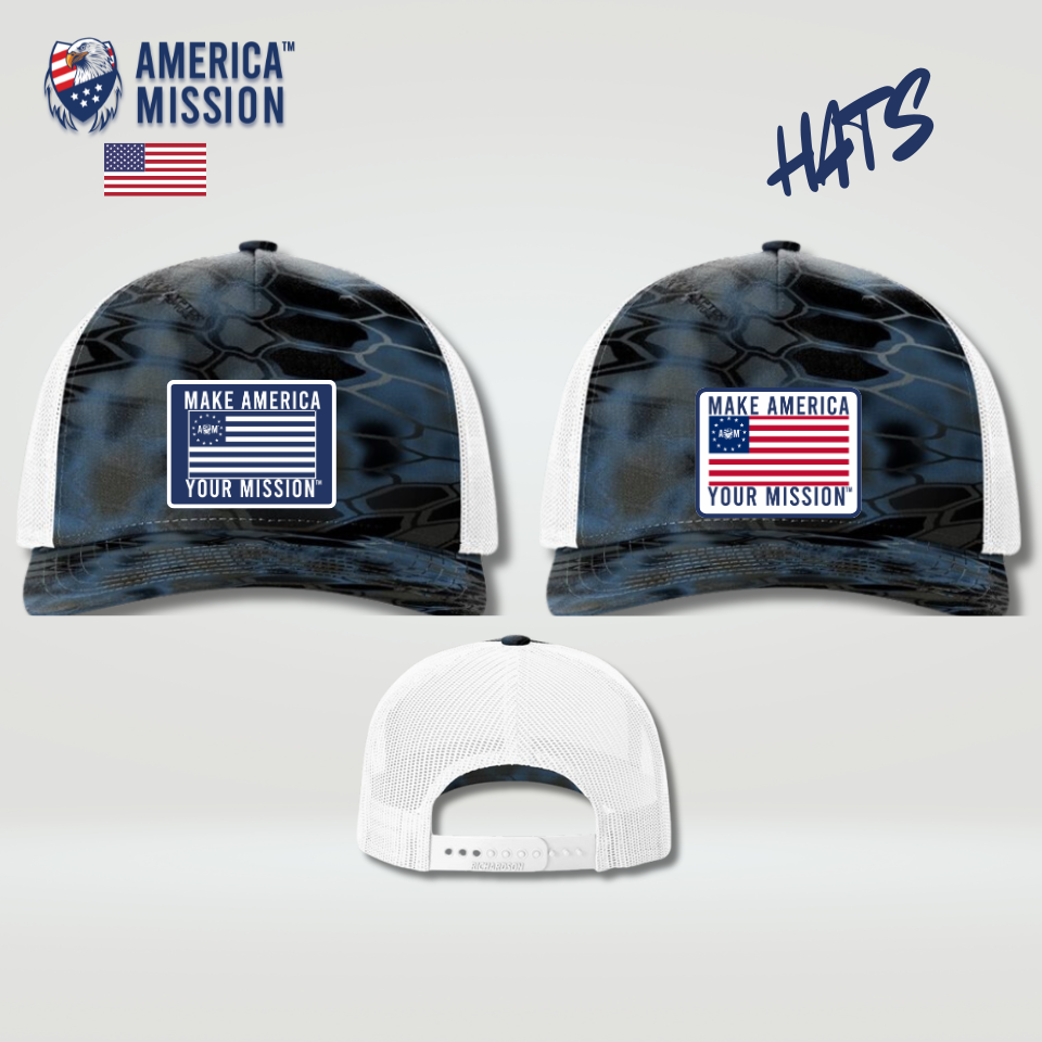 AM Betsy Ross Trucker Camo Hats