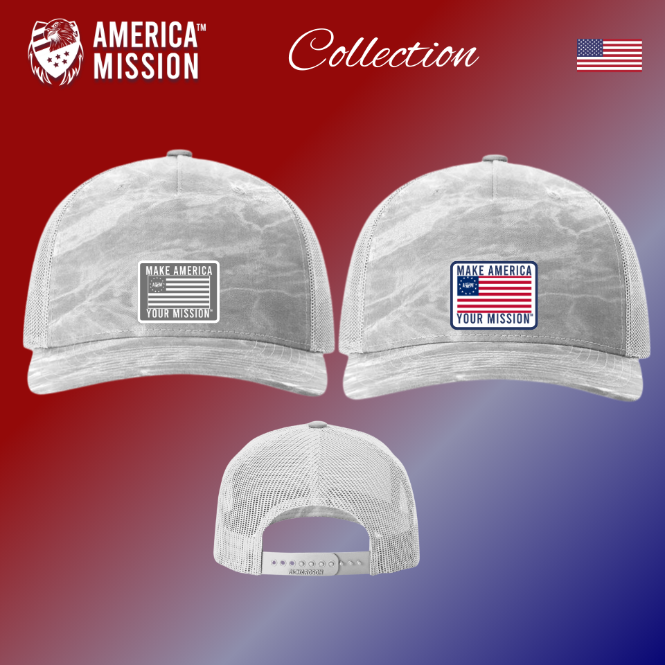 AM Betsy Ross Trucker Camo Hats