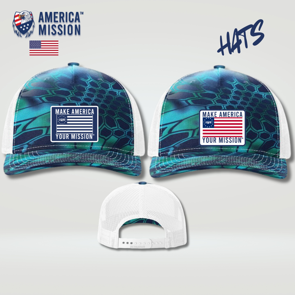 AM Betsy Ross Trucker Camo Hats