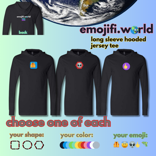 Emojifi Long Sleeve Hooded Jersey Tee